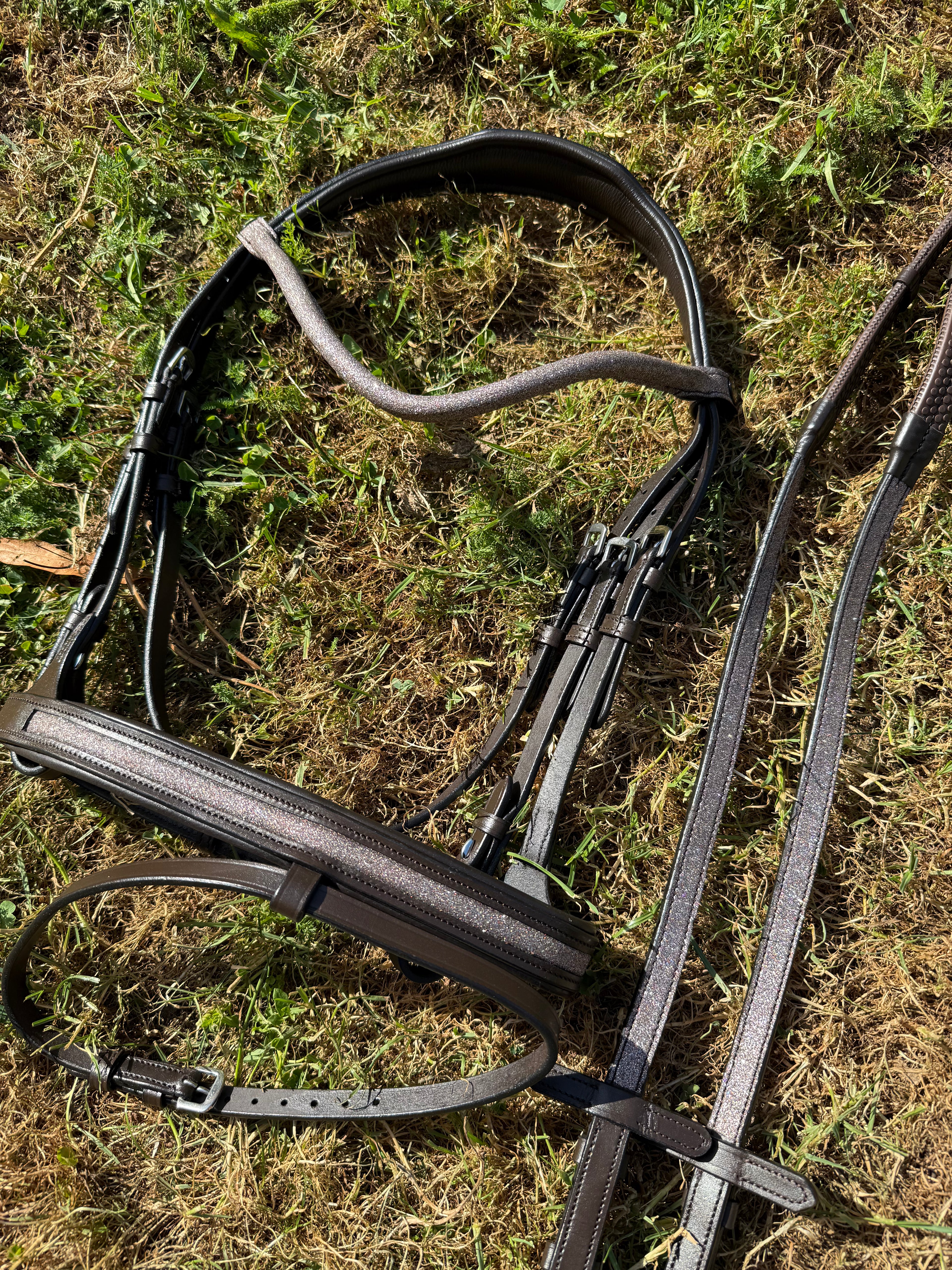 Bridon pailletés cuir